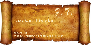 Fazekas Tivadar névjegykártya